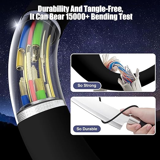 3-Pack Black 3.3FT 60W USB C to USB C Cable, Type C Fast Charging Cable for iPhone Air 17 16e 16 15 Pro Plus Pro Max，for Galaxy S25/S24, for iPad Pro/Air/mini, for MacBook Pro/Air and More