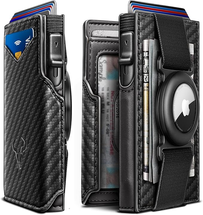 BULLIANT Men Airtag Wallet,Slim Front Pocket Wallet Money Clip for Men Gift 3.8"x2.7",Pop-up Access