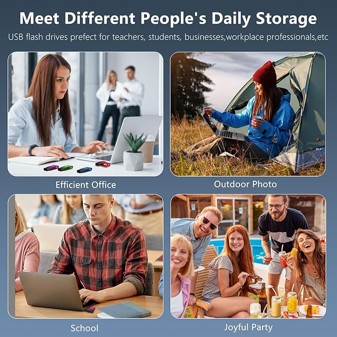 Thumb Drive AGECASH Bulk 20Pack 128MB USB Flash Drive, USB 2.0 Flash Drive Pack of 20, Swivel Pen Drive USB Memory Stick Memoria USB Key Zip Jump Drives with Lanyards & Lables (Not 128GB, Mixcolor)