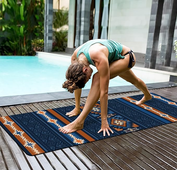 nuveti Yoga Mat Print Extra Thick TPE Non Slip Fitness Exercise Mat with Carrying Bag,72"x24" Extra Thick 6MM Exercise & Workout Mat for Yoga, Pilates Fitness and Floor Exercises