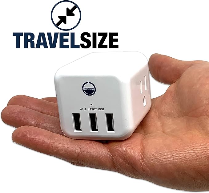 Cruise Approved Power Strip Non Surge Protector for Cruise Ship Multi Plug, 6 Outlets, 3 USB & 3 AC Outlet for Carnival, Celebrity, Princess, Norwegian & Major Lines in 2025 & 2026