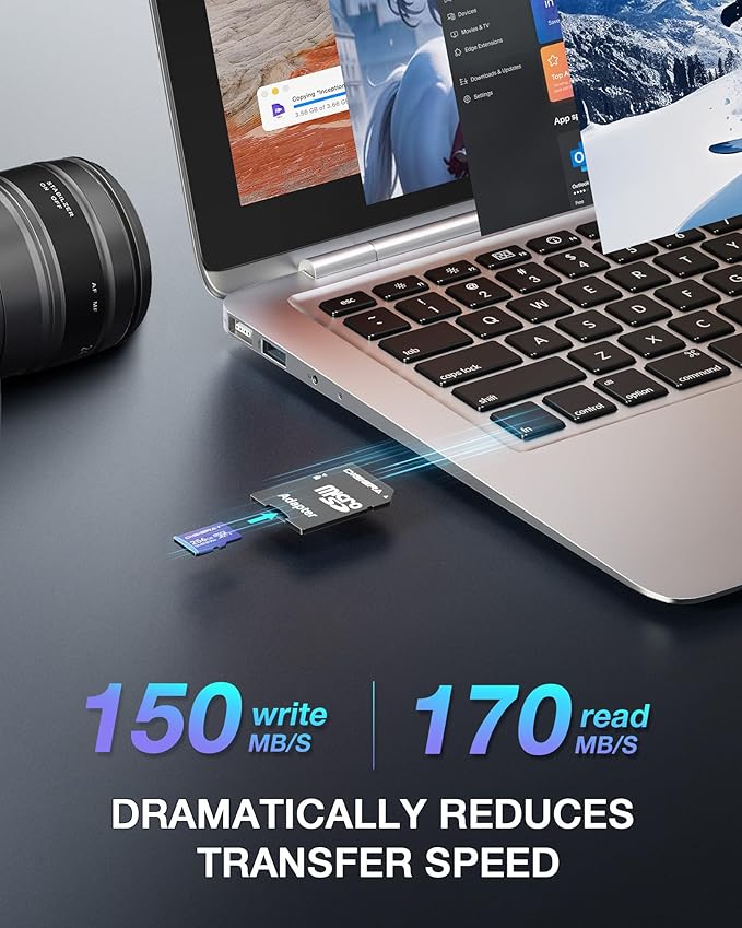 256GB LT100 microSDXC UHS-I Memory Card with Adapter - up to 170MB/s, C10, U3, V30, 4K, A2, Micro SD Card for Smartphones, Tablets, Cameras, Gaming Consoles, and Drones (1 Pack)