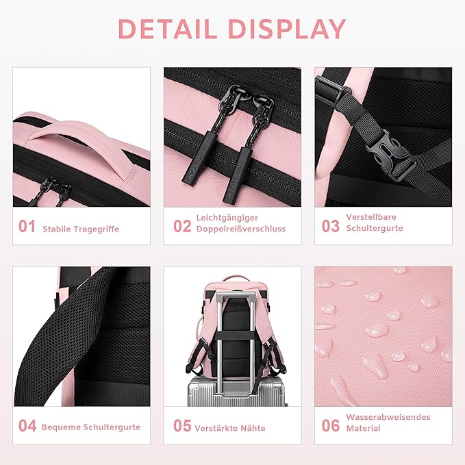 Carry On Travel Backpack, 35L-40L Expandable Extra Large Airline Approved,Lightweight Daypack for Men and Women