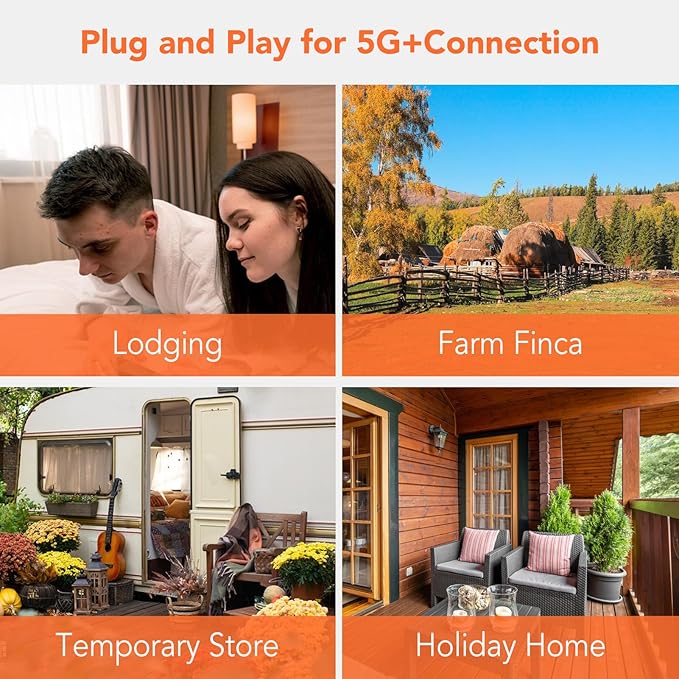 5G WiFi6 Mobile Hotspot, 5G Router with Sim Card Slot, International Coverage Modem, Portable Internet Devices for Travel, Support 16 Users, 6100mAh Battery