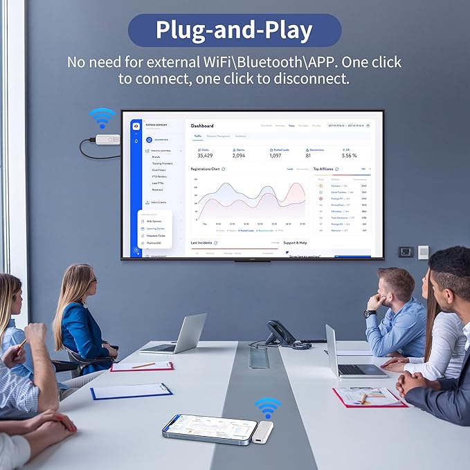 Wireless HDMI Transmitter and Receiver, Upgrade Type-C 3.1 Port Wireless Hdmi Plug & Play Portable 2.4G/5G for Streaming Video and Audio to HDTV/Projector/Monitor from Martphone/Tablet/Laptop