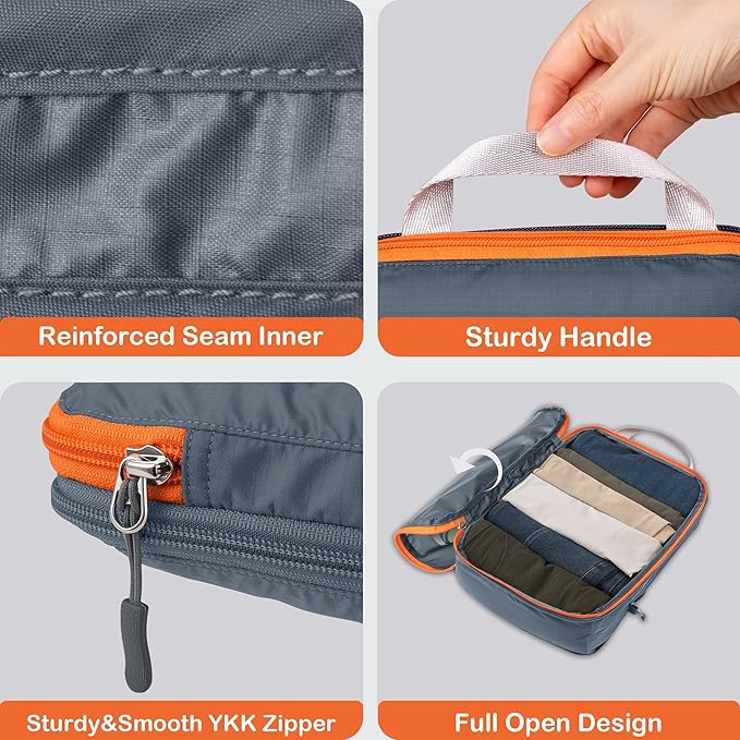 Cipway Compression Packing Cubes, Lightweight Travel Luggage Organizers with Shoe Bag, Toiletry Bag & Laundry Bag, Travel Essentials for Carry on Suitcase (8 Piece,Gray)