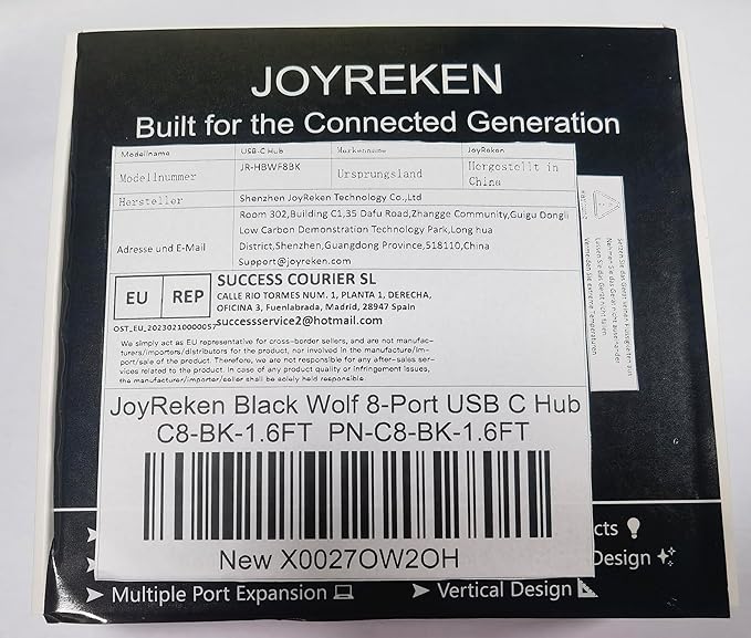 Vertical USB C Adapter Hub, 8-in-1 USBC HDMI Hub with 4K, 100W PD Pass-Through Charging, 5Gbps 3xUSB-A, USB-C 3.0, SD/TF Card Reader, RGB Wolf USB Hub Tower for MacBook, iPad, iPhone16, etc.