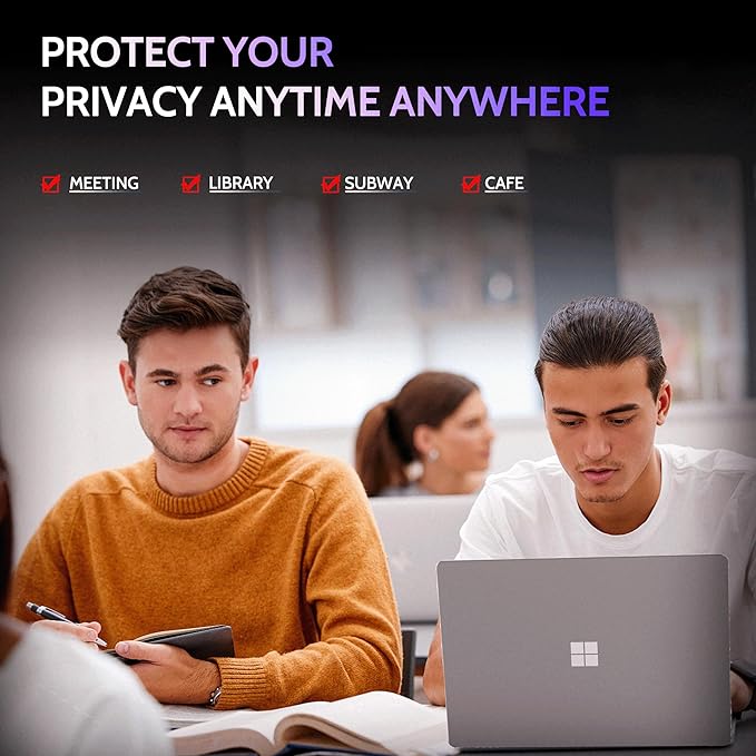 Privacy Screen for 13.5 Inch Surface Laptop 6/5/4/3/2/1, MagicSuction™ Removable Anti Spy Black Protector, Glare Blue Light Filter for Microsoft Laptop Computer Monitor