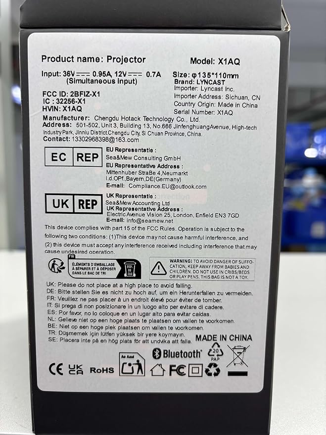 Mini Projector 1080P 4K Support with WiFi 6 and Bluetooth 5.4 Built-in Apps TV Android 11 Auto Keystone Outdoor Portable Projector Compatible with iOS/HDMI/TV Stick VisualCube 300