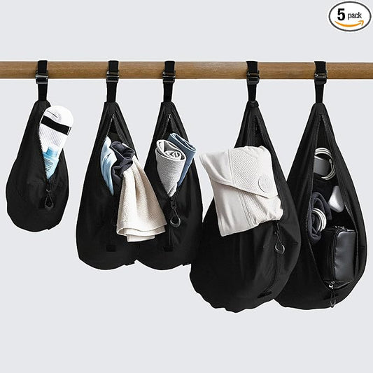 trtl Packing Pods, Black - Packing Cubes for Travel - Organizer Bags for Luggage to Maximize Space in Suitcase - Travel Packing Organizers - Includes Carry Strap - Comes with 3 Cube Sizes - 5 Pack