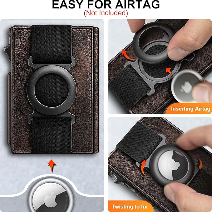 BULLIANT Men Airtag Wallet,Slim Front Pocket Wallet Money Clip for Men Gift 3.8"x2.7",Pop-up Access