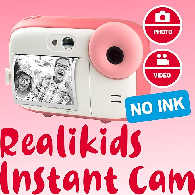AGFA Photo Realikids Instant Cam - Instant Print Camera for Kids, Photo, Video, 2.4 inch LCD Screen, Micro-SD Port, Lithium Battery, Selfie Mirror and Photo Filter