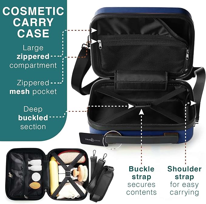 Luggage Sets 2 Piece, 22 Inch Carry on Luggage and 28 Inch Suitcases with Wheels Spinner, Durable Hard Shell Suitcase Set, Expandable Travel Suitcase, Navy