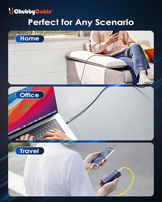 chubbycable Chubby 2.0 Fast Charging Cable Durable Soft Silicone USB C Cable 120W Extra Thick Charger Cord Compatible with iPhone 17-15 Series iPad, Purple, USB-A to Type-C, 13.1 FT