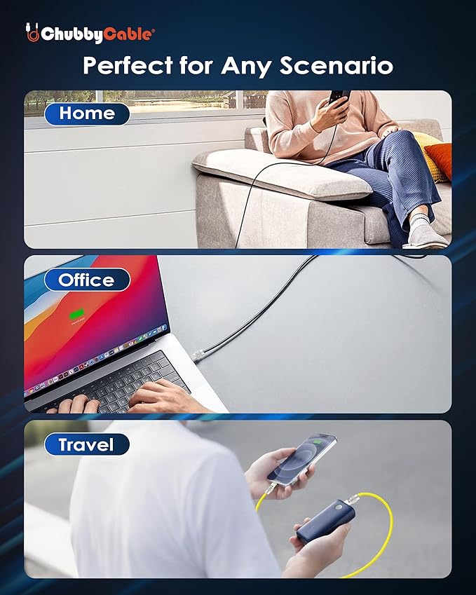 chubbycable Chubby 2.0 Fast Charging Cable Durable Soft Silicone USB C Cable 240W Extra Thick Charger Cord Compatible with iPhone 17-15 Series iPad, Green+Green, Type-C to Type-C, 6.6 FT