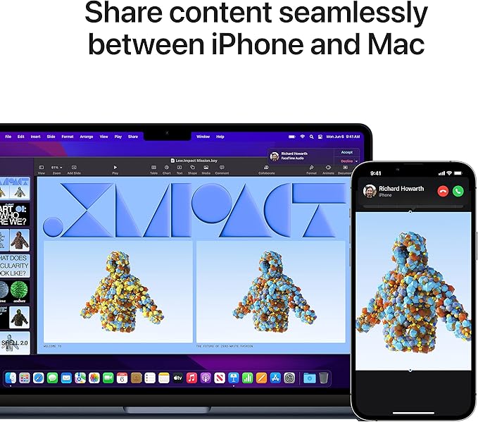 Apple 2022 MacBook Air with Apple M2 Chip, 13-inch, 16GB RAM, 256GB SSD Storage, Midnight (Renewed)