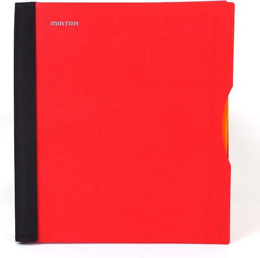 Mintra Office Durable PREMIUM Spiral Notebook, ((Red, 1 Subject, 8.5in x 11in)), Fabric Covered Coils, No Snags, Removable Adjustable Pocket Dividers, Ruler, Organization, Customizable