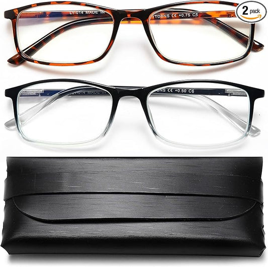 Professional Reading Glasses for Men/Women, Blue Light Blocking Computer Readers with Spring Hinges for Glare and UV Protection