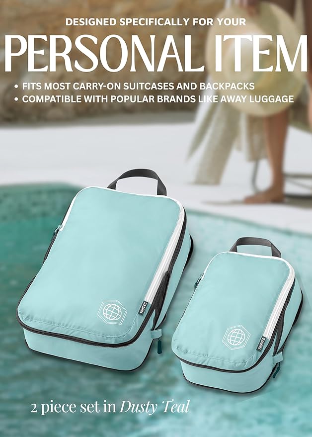 Compression Packing Cubes Set for Travel - Lightweight, Durable Clothes Organizer for Carry-On Luggage and Suitcases by TRIPPED Travel Gear