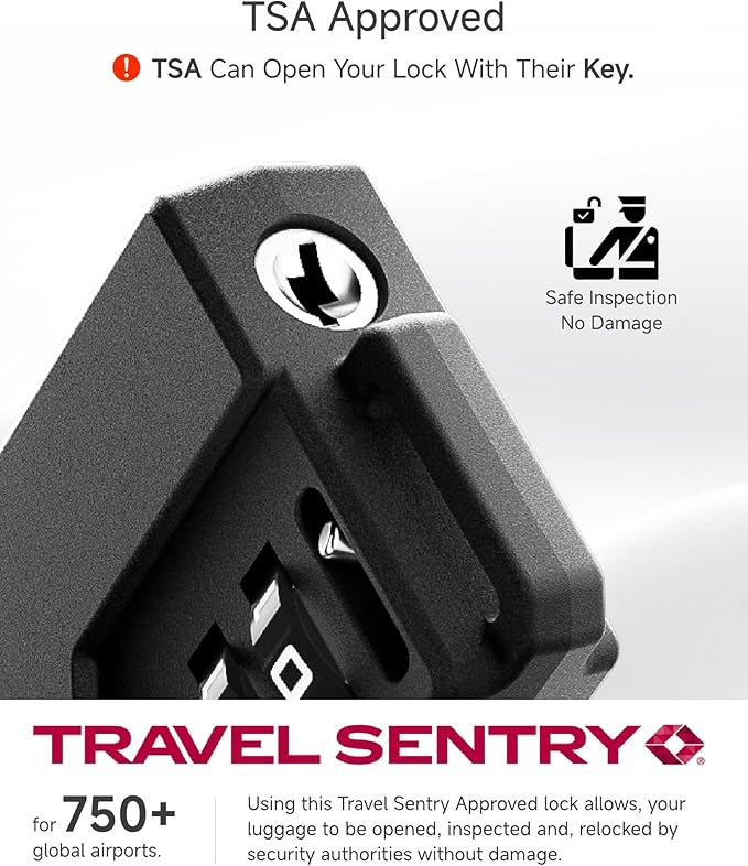 LUGGEX TSA Locks for Luggage, Suitcase Locks TSA Approved, Luggage Locks, Ease of Use & Durable(Black,2 Pack)