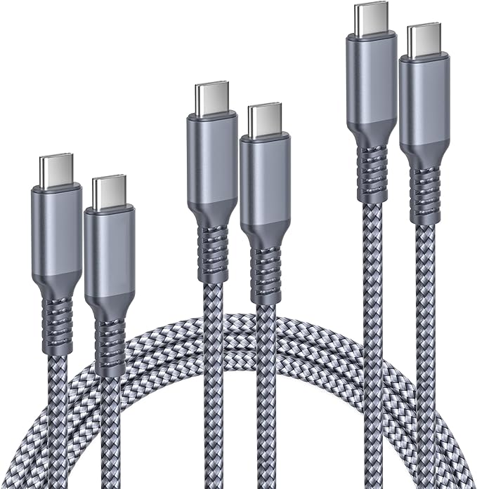 Elebase iPhone 17 Pro Max Charging Cord 3.3/6.6/10FT 3Pack,USB C to Type C,100W Fast Charger USBC Car Carplay Cable for Apple 15 16,AirPods 3,iPad Air 4 5,Mini 6,Samsung Galaxy Tab S10 S25 S24 Plus