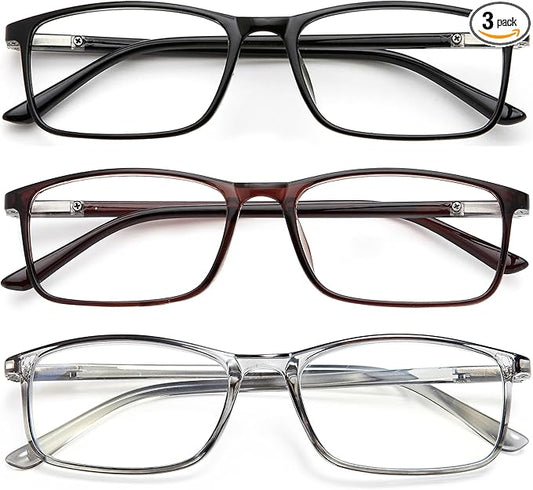 Professional Reading Glasses for Men/Women, Blue Light Blocking Computer Readers with Spring Hinges for Glare and UV Protection
