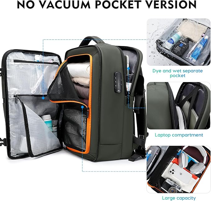 BANGE Travel Backpack with TSA lock version can hold 15.6 inch Laptop suitable Daily Commute and Overnight Flight Approved Anti-theft Bag