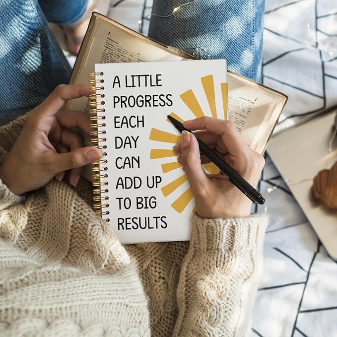 Wheatwin Positive Affirmations Notebook Journal, Motivational Inspirational Office Notebooks for Note Taking Work, Hardcover Spiral Notebook Gifts for Student Kids Teen 5.5x8.3