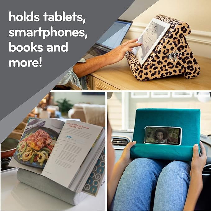 Flippy Tablet Holder and Soft Compatible with iPads, Tablets, and Books, Portable Lap-Pillow Holder for Books or Electronic Devices - Greyster 2.0