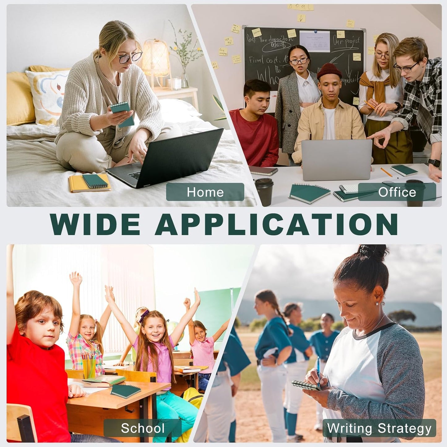 Tenceur 6 Pcs Pocket Notebook Bulk Small 3x5 Inch Spiral Notepads Mini Top Bound Notebook with Lined 120 Pages Ruled Memo Pads for Office College Nurse Essentials Back to School Gift (Green)