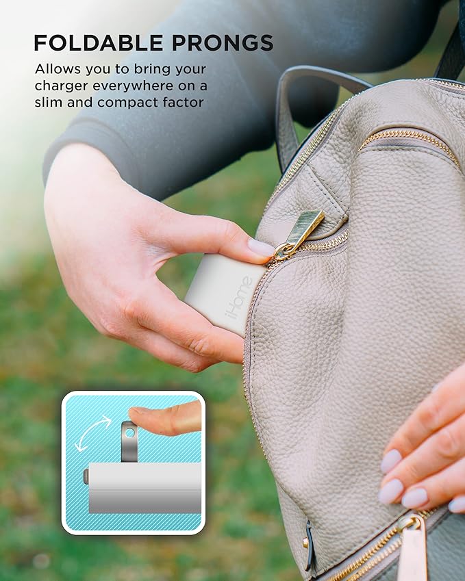 iHome USB C Charger: AC Pro 20W Multiport (1 USB-C Port, 1 USB-A Port), Flat USB Block, Dual Port USB Plug Adapter & Phone Charging Block