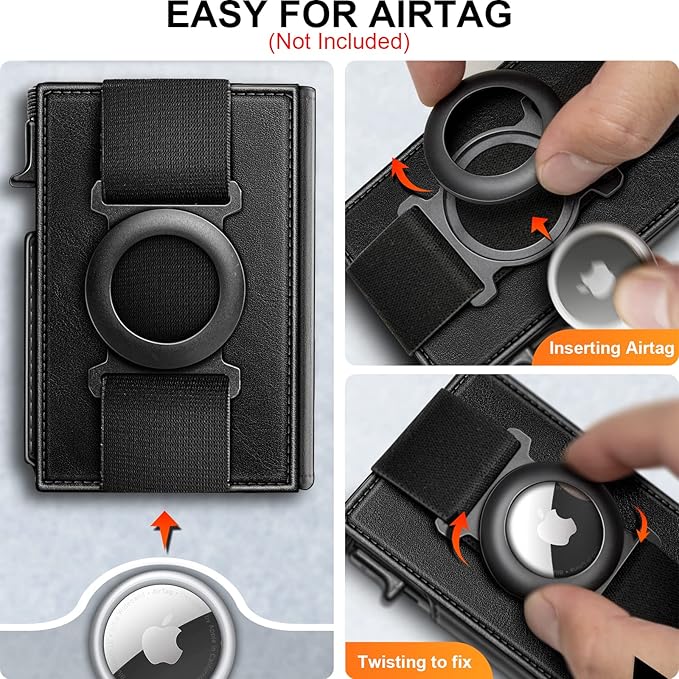 BULLIANT Men Airtag Wallet,Slim Front Pocket Wallet Money Clip for Men Gift 3.8"x2.7",Pop-up Access