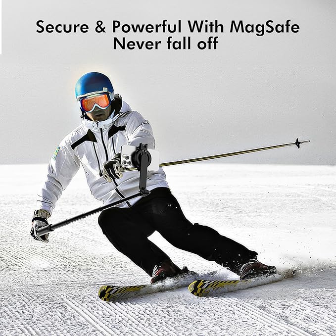 61" Magnetic Phone Tripod & Selfie Stick for Golf Training, Extendable Cell Phone Tripod Stand with Wireless Remote and Phone Holder, Golf Training Aid - Compatible with iPhone Android (Black)