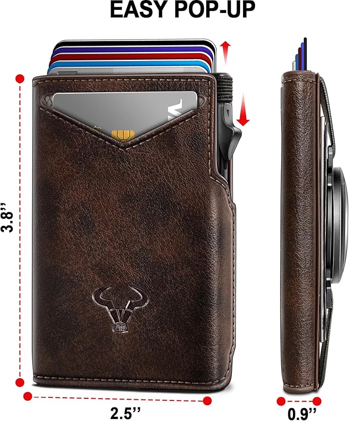 BULLIANT Men Airtag Wallet,Slim Front Pocket Wallet Money Clip for Men Gift 3.8"x2.7",Pop-up Access