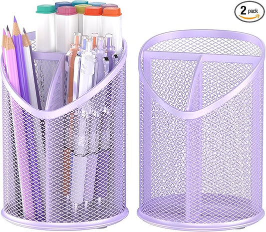 2 Pack Pen Holder Pen Organizer (Purple)