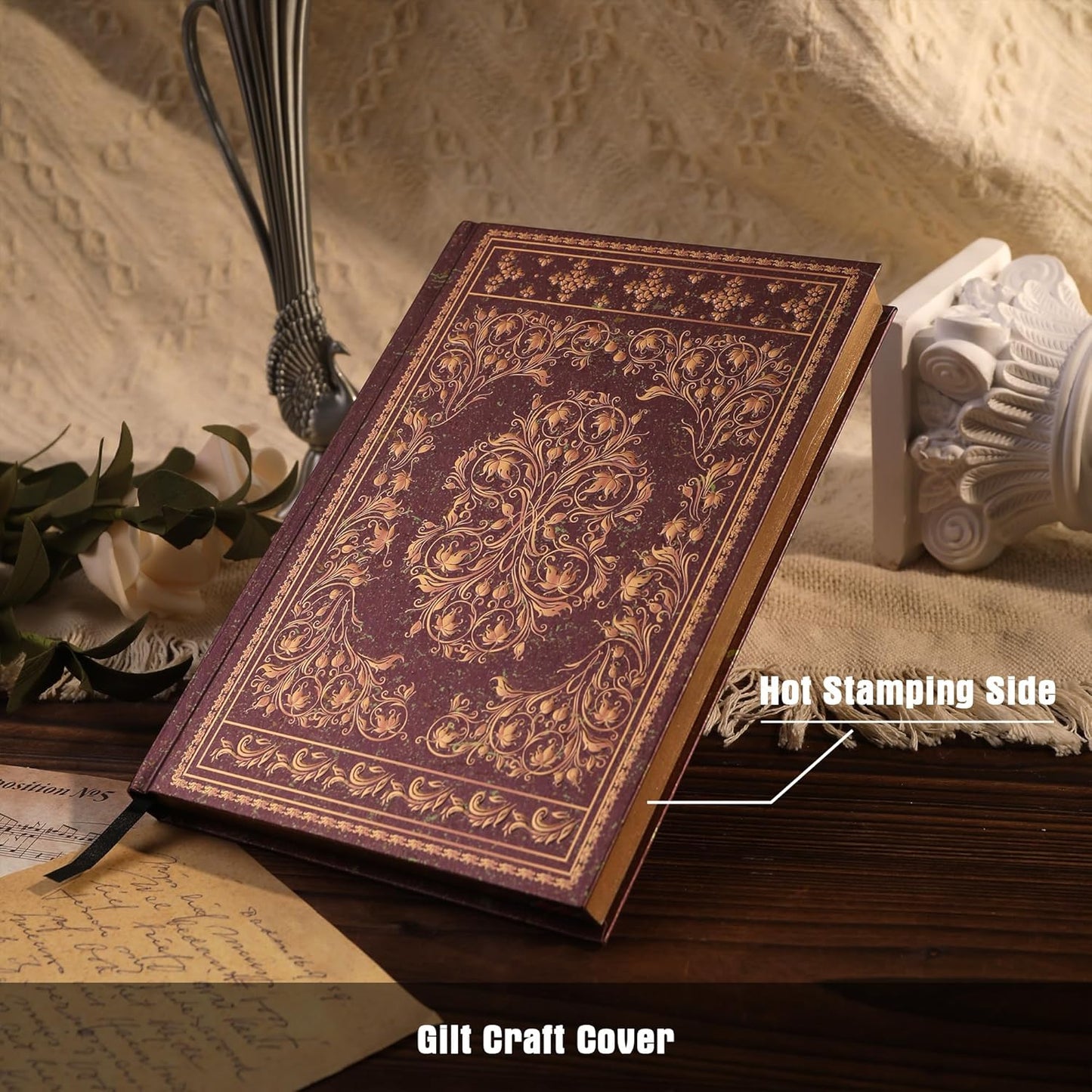 Line Notebooks for Women Men, A5 Aesthetic Hardcover Ruled Diary, 100 GSM Journals for Writing for Work, Note Taking, Office School