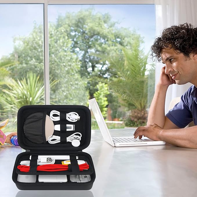 BOVKE Travel Cable Organizer Hard Protective Case