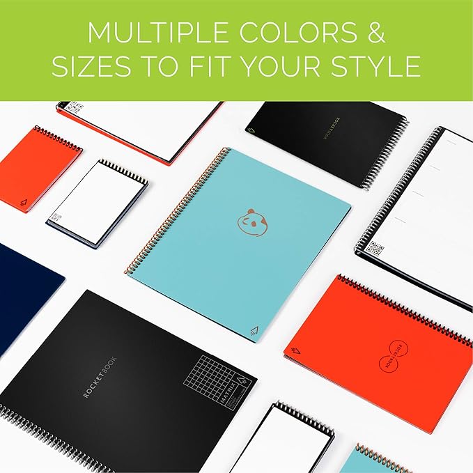 Rocketbook Matrix Smart Reusable Graph Notebook | Eco-friendly, Digitally Connected Isometric Notebook | Scarlet Sky, Letter Size (8.5" x 11") with Pen, Cloth, and App Included