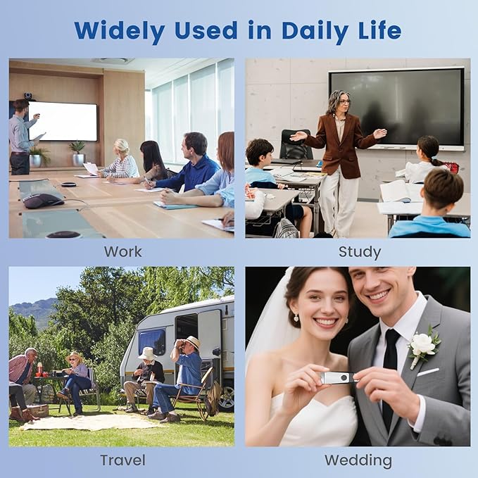 USB Flash Drive 8GB 5 Pack, Wooolken USB 2.0 Memory Stick with Lanyards Swivel Thumb Drives for Data Storage and Backup (5 Mixed Colors: Black Red Blue Orange Green)