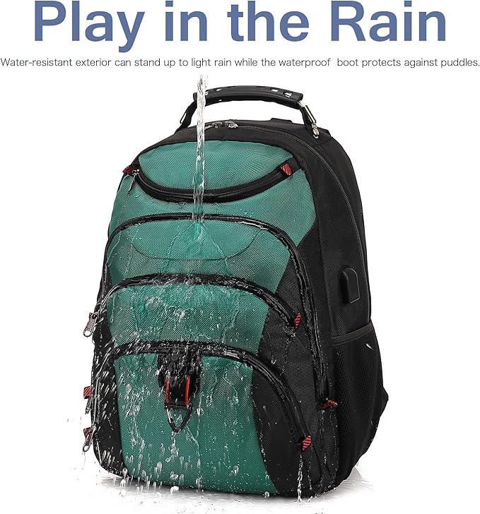 Boavan Laptop Backpack for men, 15.6 inch Laptop Bag with USB Port, Waterproof Travel Work Backpack Purse, Anti-Theft Teacher Nurse Doctor Casual Bookbags Office Business backpack，Deep Juniper Black