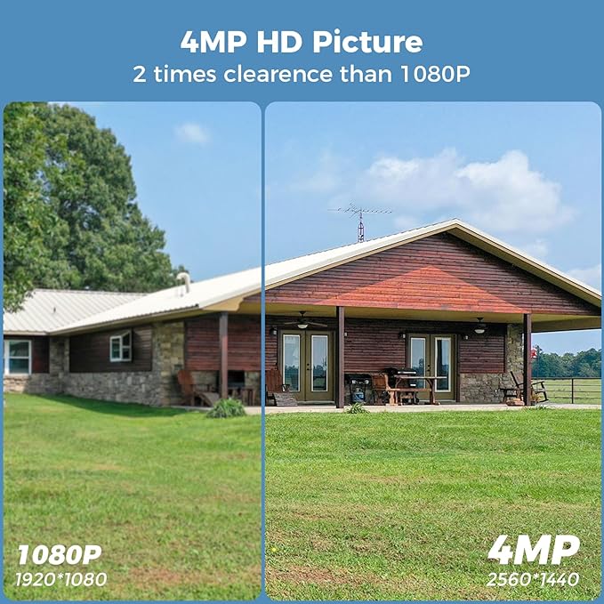 Hiseeu Security Cameras Wireless Outdoor, 3pcs Solar Powered 3K 4MP Surveillance WiFi Cameras for Home Security Outside, PIR/AI Motion Detection, Waterproof, Color Night Vision, 2-Way Audio, Black