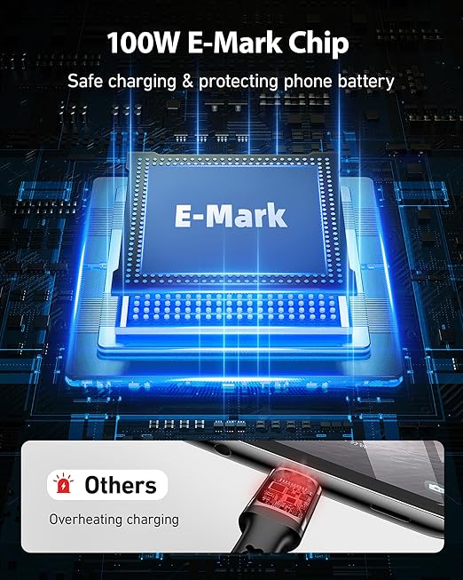 Extra Long USB C to USB C Cable 100W [15ft/2 Pack] Charger Cable Fast Charging Compatible with iPhone 17/17 Pro Max, iPhone 16 Series, iPhone 15 Series, Galaxy S24/S23/S22, Car Play, MacBook, iPad