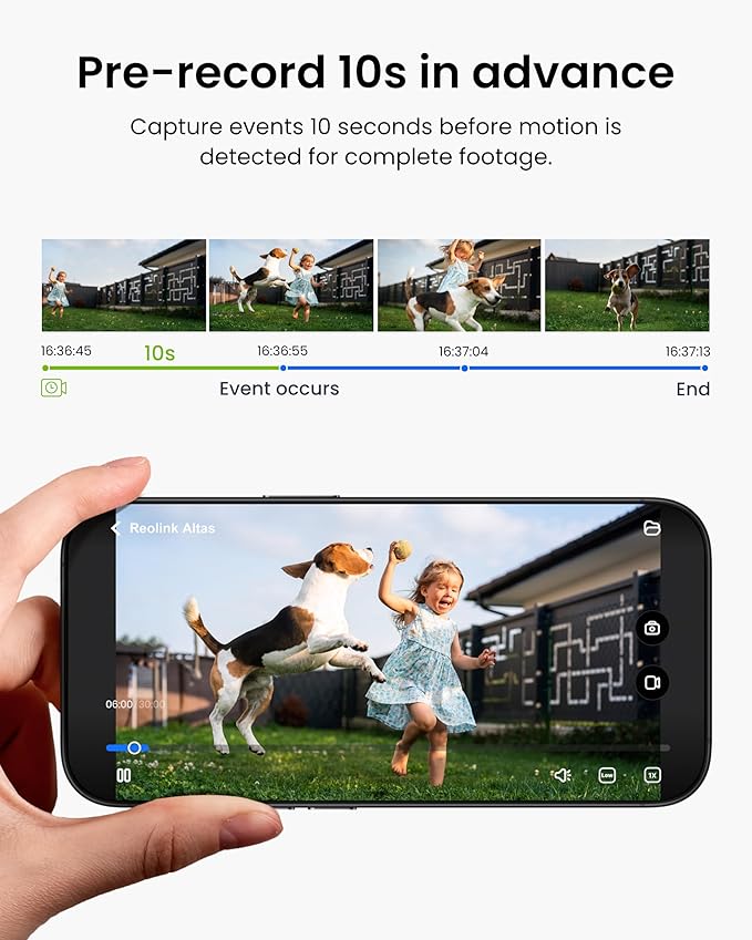 REOLINK Altas 2K Solar Camera Outdoor Wireless, Pre-Record Cameras for Home Security, 540 Days Battery Life, F1.0 ColorX Night Vision, Wi-Fi 6, AI Detection, Home Hub Compatible, No Subscription