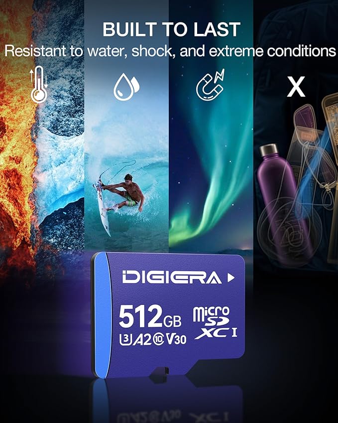 512GB LT100 microSDXC UHS-I Memory Card with Adapter - up to 170MB/s, C10, U3, V30, 4K, A2, Micro SD Card for Smartphones, Tablets, Cameras, Gaming Consoles, and Drones (1 Pack)