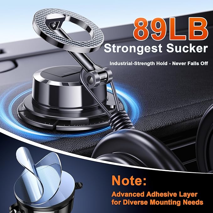 for MagSafe Car Mount Magnetic Dash Mounted Phone Holders for Car Phone Holder Mount 360°Rotatable & Foldable Windshield Dashboard Phone Mount Cell Phone Cradles Fit for iPhone 16 15 14 13 12 series