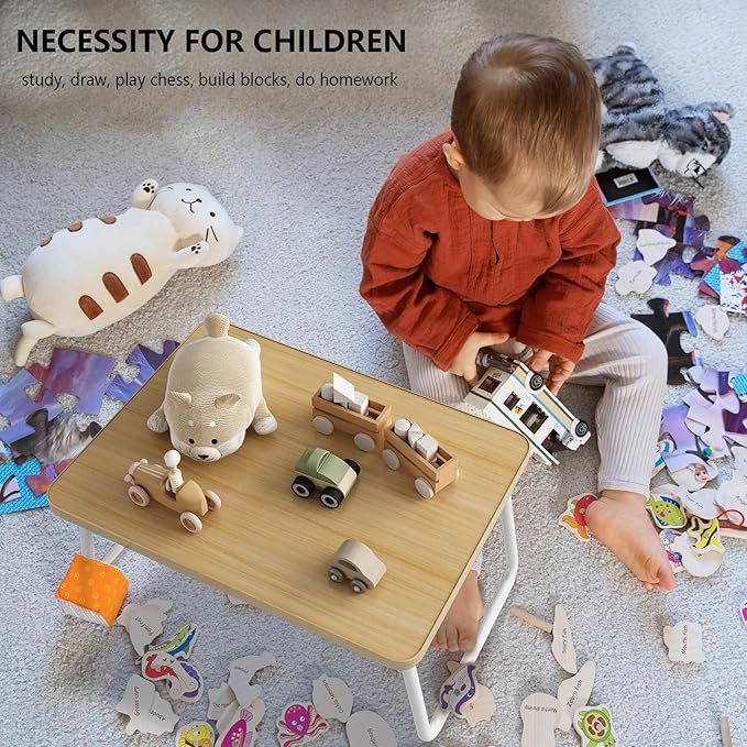 Lap Desks Laptop Tray for Bed or Couch,Portable Breakfast Serving Tray with Folding Legs,Foldable & Lightweight Mini Table, Laptop Stand for Working, Reading and Writing,Beige