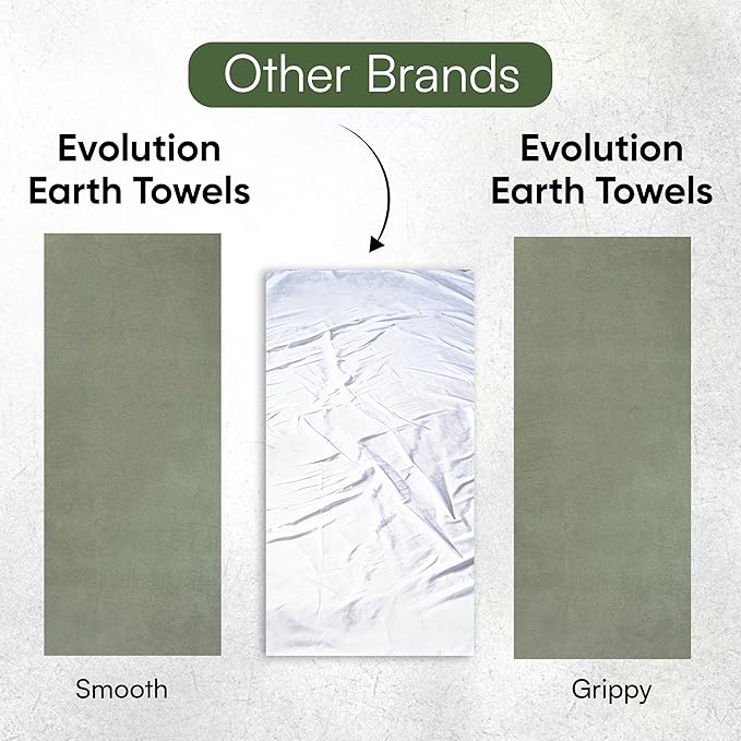 Yoga Mat Towel - Double Sided Microfiber Yoga Towel - Sweat Absorbent Non Slip Hot Yoga Towel - Lightweight, Quick Drying Pilates and Bikram Sweat Towel - 73''L x 26''W, Sage