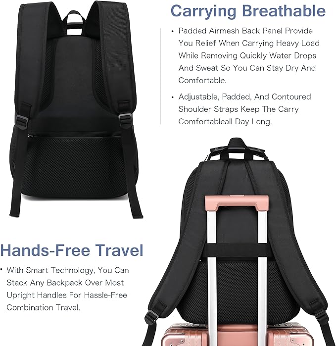 Boavan Laptop Backpack for men, 15.6 inch Laptop Bag with USB Port, Waterproof Travel Work Backpack Purse, Anti-Theft Teacher Nurse Doctor Casual Bookbags Office Business backpack，Sky Blue/Black