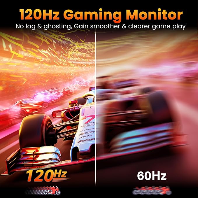 Portable Gaming Monitor 16 Inch QHD 2.5K 2560X1600 16:10 120 Hz Free-Sync 100% sRGB 10 Bit 400 Nits Travel Screen for MacBook, Laptop, PC, Game Consoles, VESA Compatible, with Cover