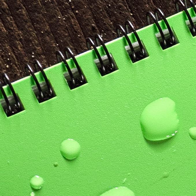 Rite in the Rain Florescent Top Spiral Notebook, 3” x 5”, Hi Vis Green Cover, Universal Page Pattern, 3 Pack (No. HV935-3)